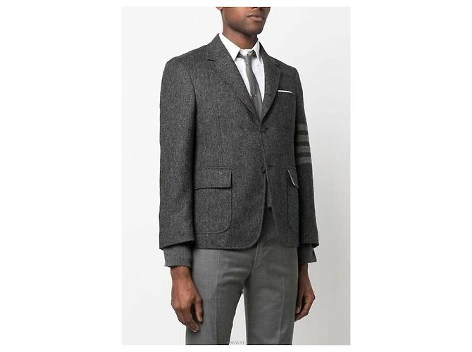Thom Browne Giacca sportiva dritta in tweed Doni-gol Marrone - vista 5