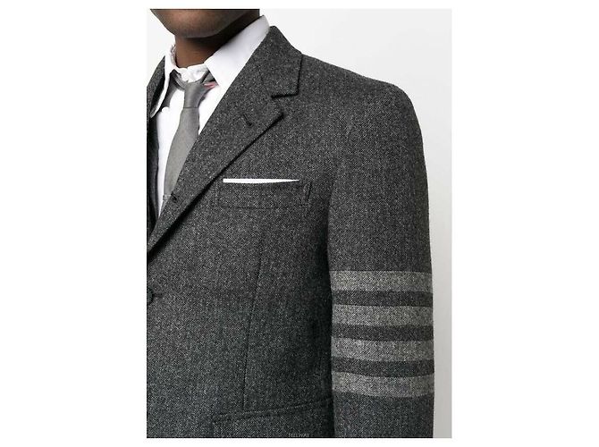 Thom Browne Giacca sportiva dritta in tweed Doni-gol Marrone - vista 6