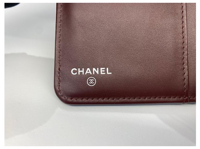 Chanel Langer Geldbeutel in Silberton Caviar Flap Weiß - Ansicht 9