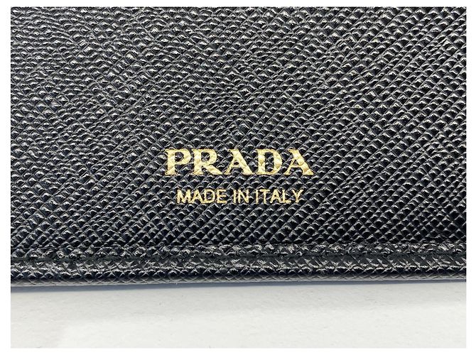 Prada Saffiano Metall Schwarz Langer Geldbeutel - Ansicht 10