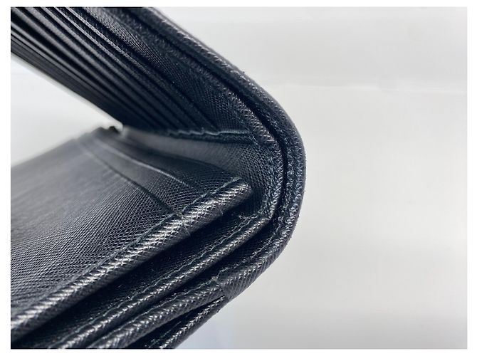 Prada Saffiano Metall Schwarz Langer Geldbeutel - Ansicht 11