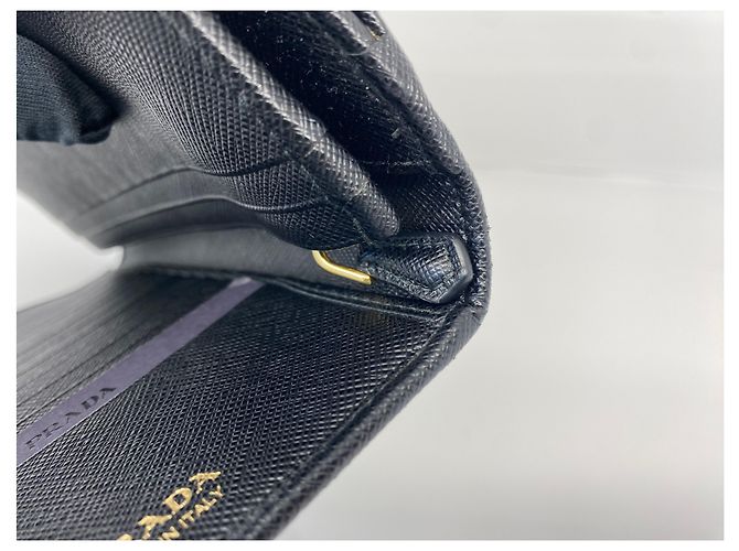 Prada Saffiano Metall Schwarz Langer Geldbeutel - Ansicht 12