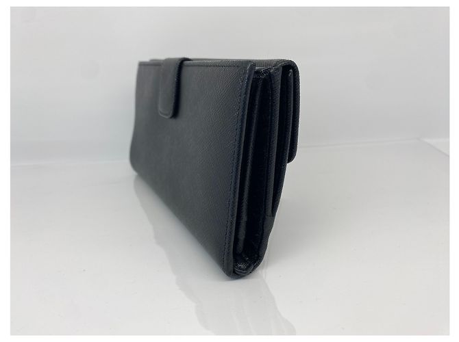 Prada Saffiano Metall Schwarz Langer Geldbeutel - Ansicht 6