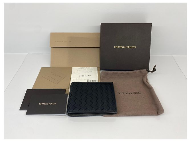 Bottega Veneta Portafoglio in rete intrecciata nera Nero - vista 13