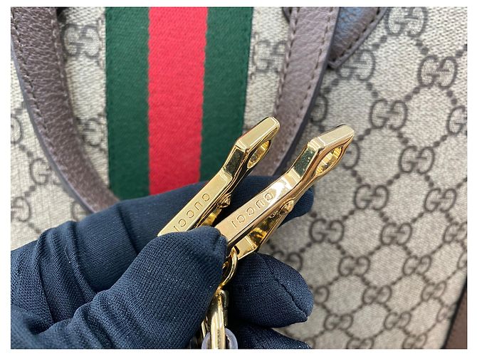Gucci Borsa a Spalla Ophidia Tote Marrone - vista 11