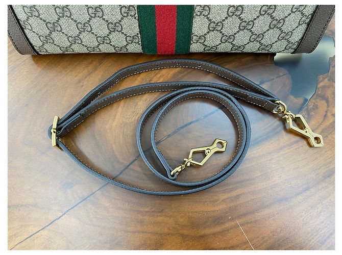 Gucci Borsa a Spalla Ophidia Tote Marrone - vista 12