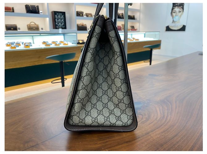 Gucci Borsa a Spalla Ophidia Tote Marrone - vista 4