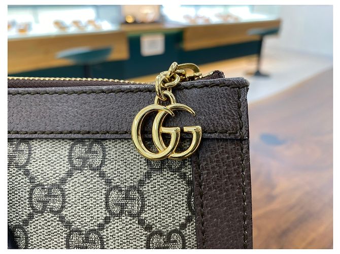 Gucci Borsa a Spalla Ophidia Tote Marrone - vista 7