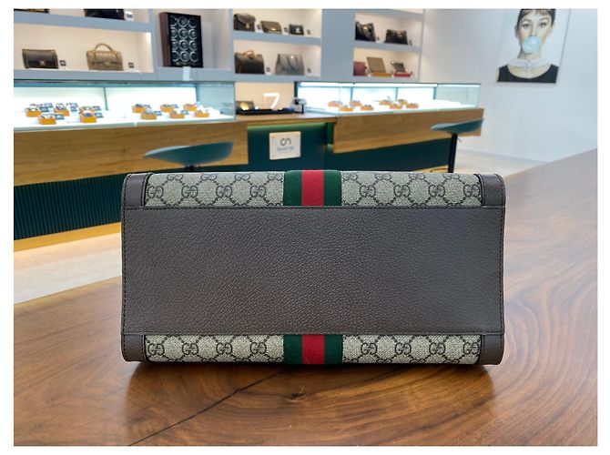 Gucci Borsa a Spalla Ophidia Tote Marrone - vista 8