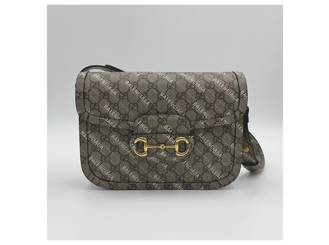 Gucci Borsa a Spalla Horsebit Marrone - vista 3