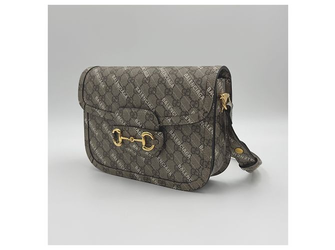 Gucci Borsa a Spalla Horsebit Marrone - vista 5