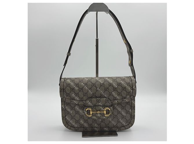 Gucci Borsa a Spalla Horsebit Marrone - vista 7