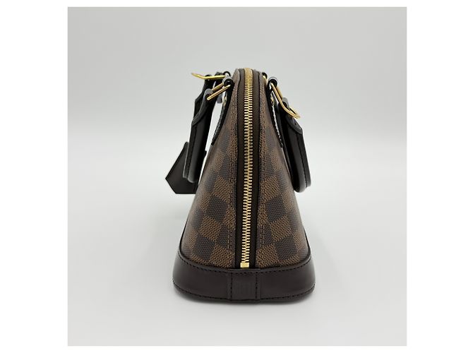 Louis Vuitton Borsa a mano Alma BB in Damier Ébène con manico superiore e tracolla Marrone - vista 3
