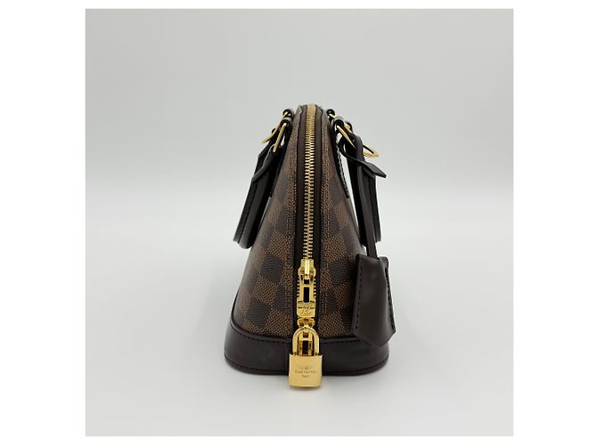 Louis Vuitton Borsa a mano Alma BB in Damier Ébène con manico superiore e tracolla Marrone - vista 4