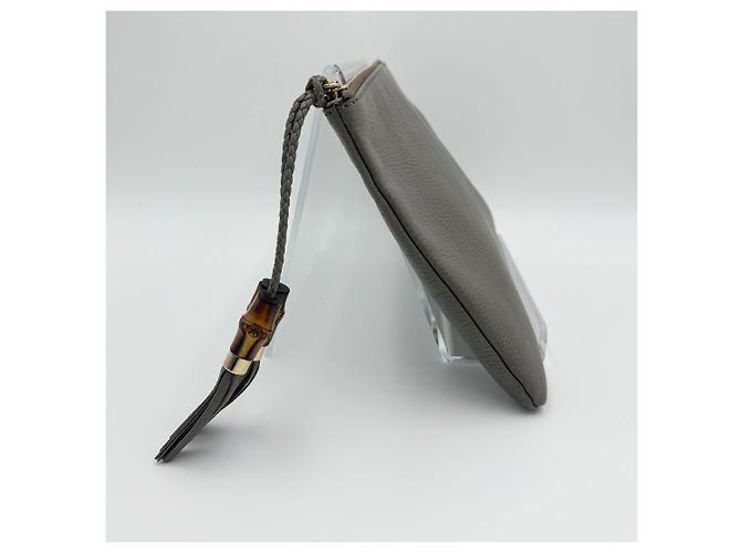 Bamboo Gucci Clutch in pelle con frange in bambù Marrone - vista 5
