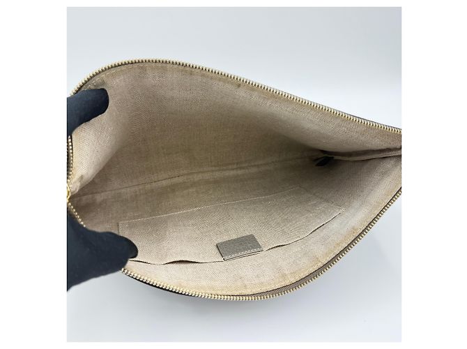 Bamboo Gucci Clutch in pelle con frange in bambù Marrone - vista 9