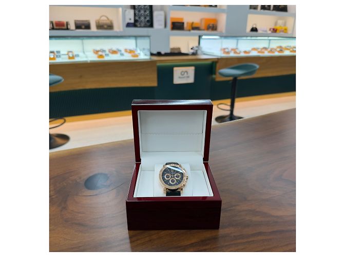Bulgari Relógio Cronógrafo de Couro Dourado Rosa Preto - vista 15