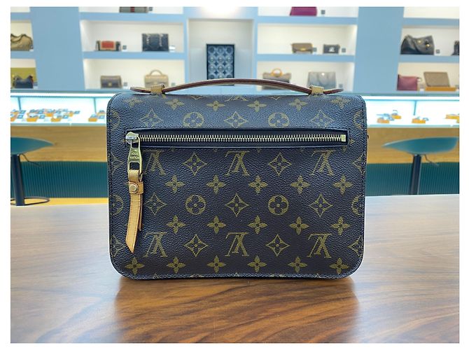Louis Vuitton Borsa a Spalla Pochette Metis Monogram Marrone - vista 3