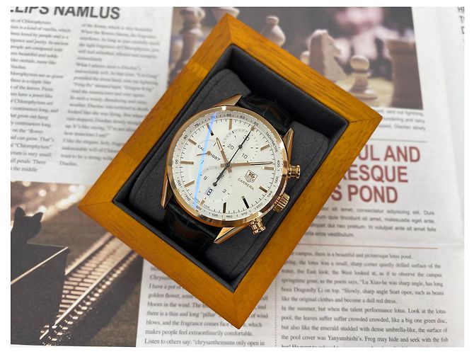 Tag Heuer Carrera White Chrono Rose Gold Case - view 2