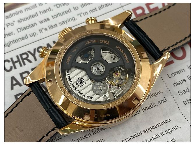 Tag Heuer Carrera White Chrono Rose Gold Case - view 9