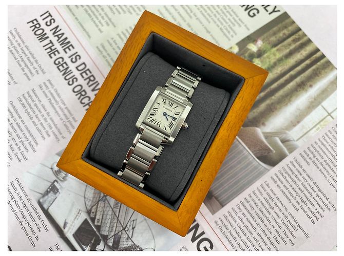 Cartier Tank Française Small Blau - Ansicht 2