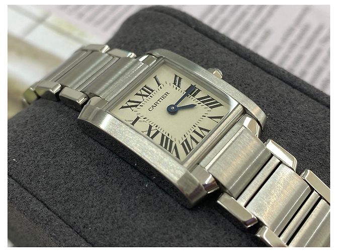 Cartier Tank Française Small Blau - Ansicht 4
