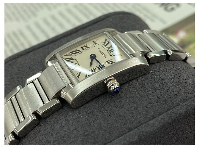 Cartier Tank Française Small Blau - Ansicht 5