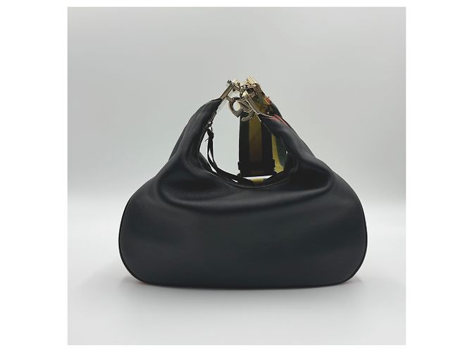 Gucci Borsa hobo grande in pelle nera Nero - vista 7