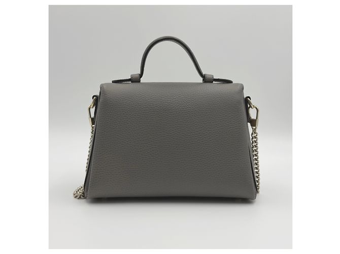 Gucci Borsa a spalla con catena e manico superiore intrecciato - Piccola Marrone - vista 6