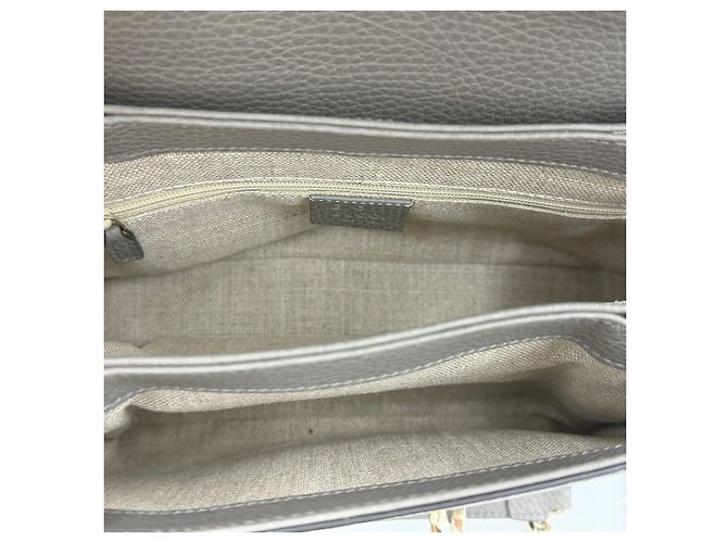 Gucci Borsa a spalla con catena e manico superiore intrecciato - Piccola Marrone - vista 9