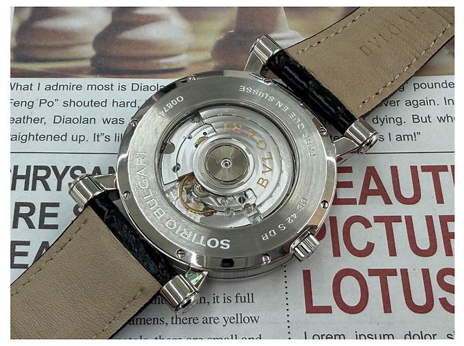 Bulgari Relógio de couro preto Sotirio Retrograde - vista 12