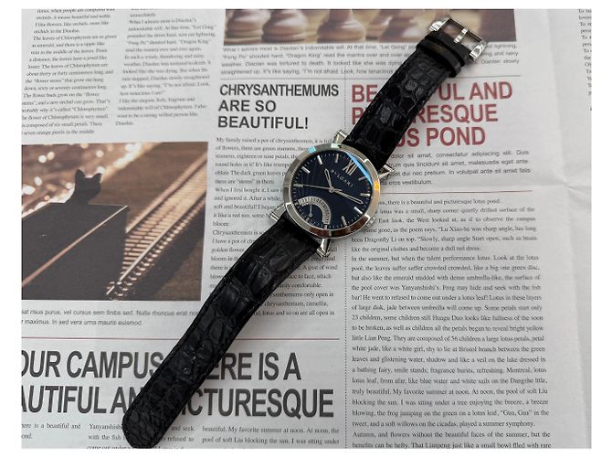 Bulgari Relógio de couro preto Sotirio Retrograde - vista 16