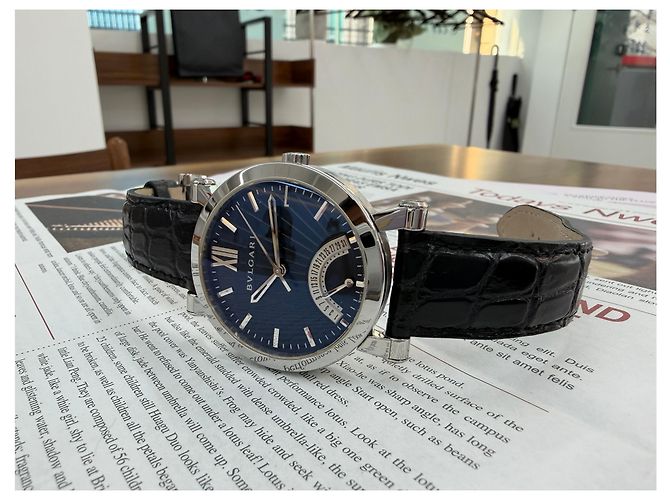 Bulgari Relógio de couro preto Sotirio Retrograde - vista 17