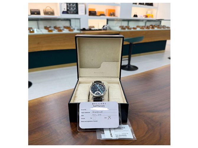 Bulgari Relógio de couro preto Sotirio Retrograde - vista 19