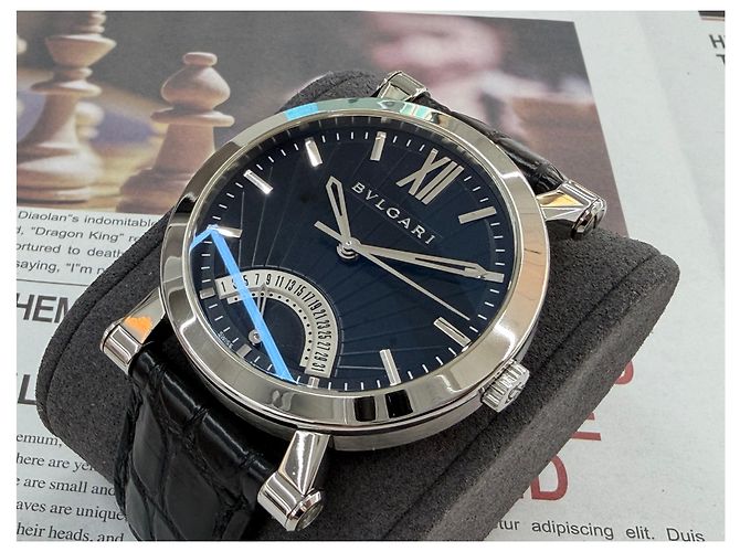 Bulgari Relógio de couro preto Sotirio Retrograde - vista 4