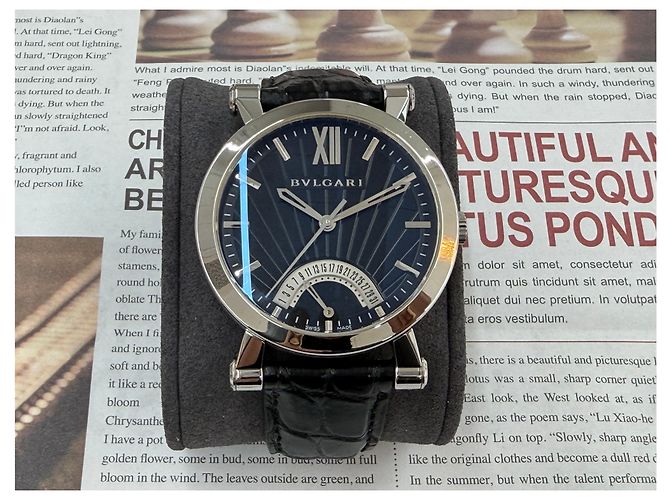 Bulgari Relógio de couro preto Sotirio Retrograde - vista 5