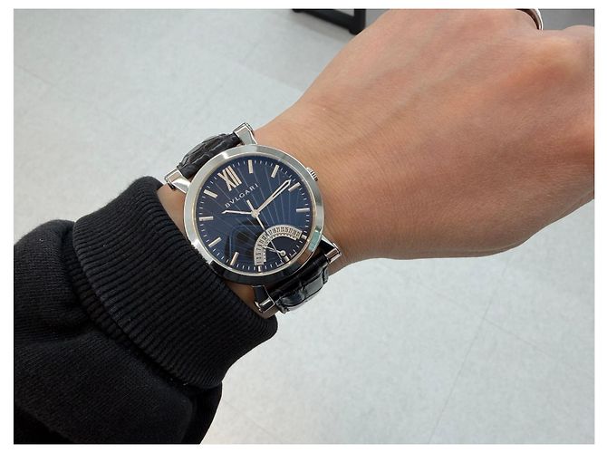 Bulgari Relógio de couro preto Sotirio Retrograde - vista 7
