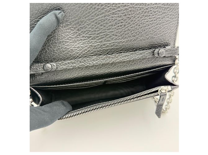 Maison Martin Margiela Borsa a tracolla con catena Capskin nera Nero - vista 10