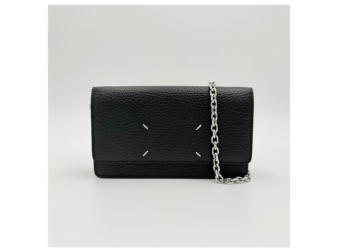 Maison Martin Margiela Borsa a tracolla con catena Capskin nera Nero - vista 2