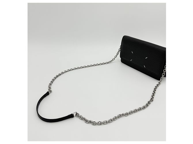 Maison Martin Margiela Borsa a tracolla con catena Capskin nera Nero - vista 4