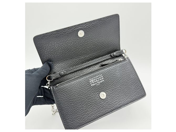 Maison Martin Margiela Borsa a tracolla con catena Capskin nera Nero - vista 9