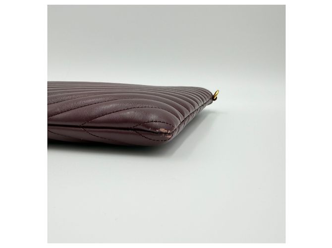 Saint Laurent Clutch Grande Matelassé Monogramma Nero e Oro Rosso - vista 8