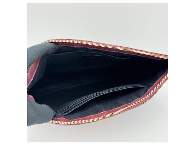 Saint Laurent Clutch Grande Matelassé Monogramma Nero e Oro Rosso - vista 9