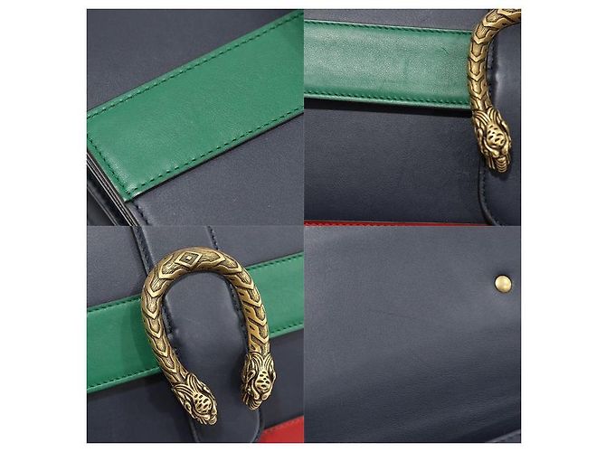 Gucci Mittelgroße Navy-Leder Dionysus Tasche mit Bambusgriff Blau - Ansicht 6