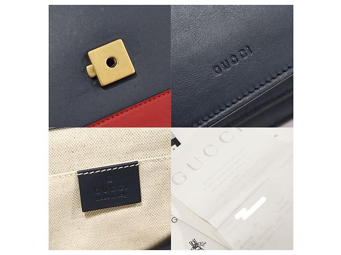 Gucci Mittelgroße Navy-Leder Dionysus Tasche mit Bambusgriff Blau - Ansicht 7