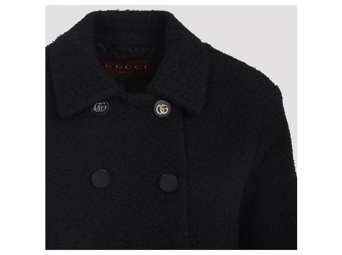 Gucci Schwarze Boucle-Wolljacke - Ansicht 7