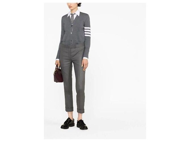 Thom Browne Pantalones skinny de lana super twill de tiro bajo Castaño - vista 5