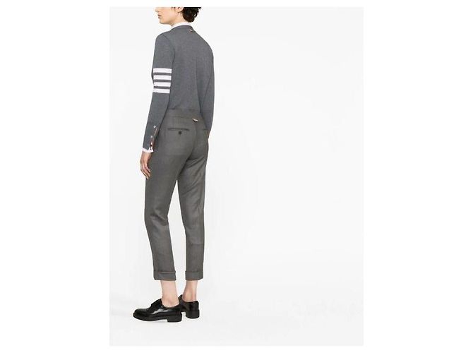 Thom Browne Pantalones skinny de lana super twill de tiro bajo Castaño - vista 7