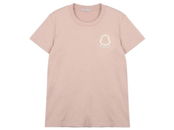 Moncler Baumwoll-T-Shirt mit gesticktem Logo Pink - Ansicht 3