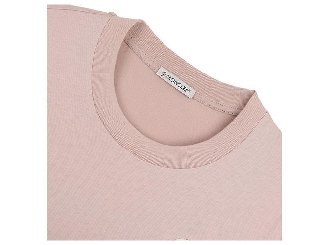 Moncler Baumwoll-T-Shirt mit gesticktem Logo Pink - Ansicht 5